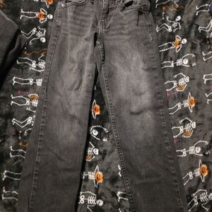 Boys wonder nation Black and Orange Relaxed 7 Slim Jeans